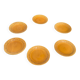 6 flat plates slip, enamelled ceramic ochre, mustard yellow, stamped Gien