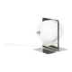 Table lamp in polished metal and opaline, 1970s