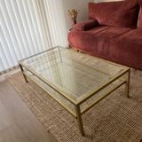 Vintage gold metal coffee table