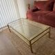 Table basse vintage en métal doré