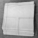 6 large napkins 19th, damassed, monogrammed "CB"