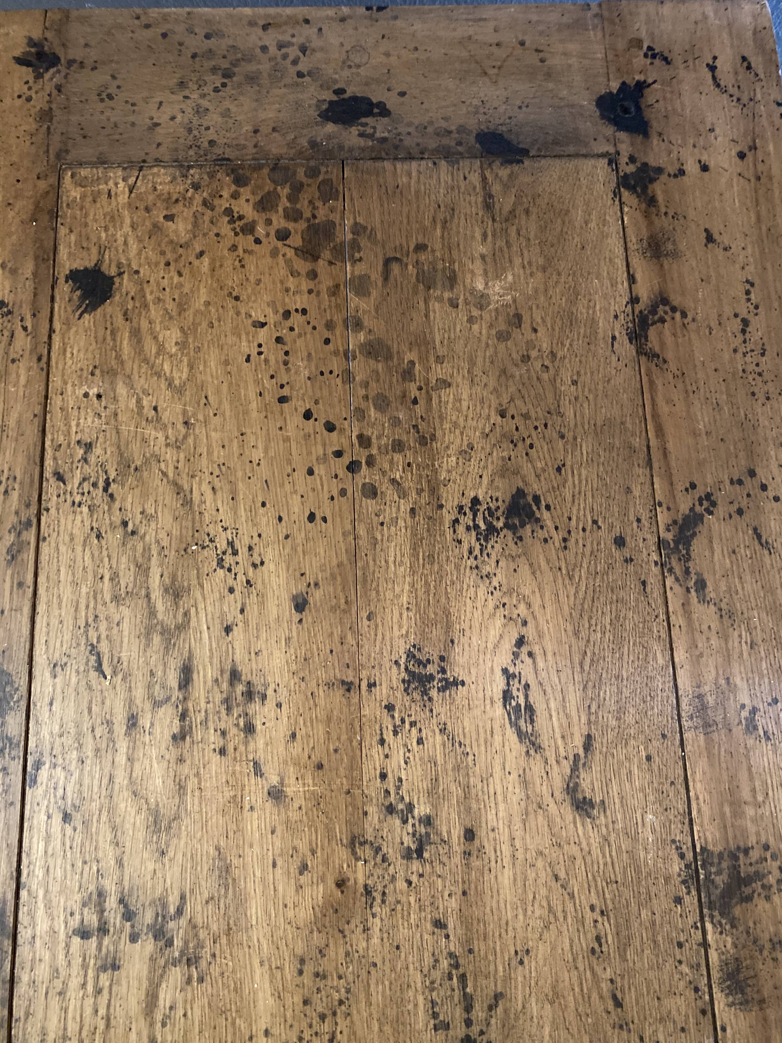 Industrial console cast iron and oak tray