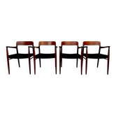 Danish teak model 56 chairs by Niels O. Møller for J.L. Møllers, 1954, set of 4