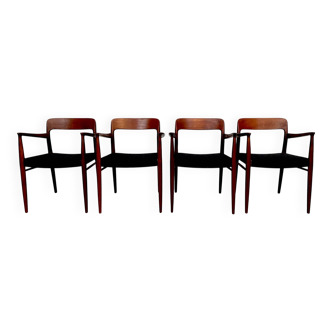 Danish teak model 56 chairs by Niels O. Møller for J.L. Møllers, 1954, set of 4