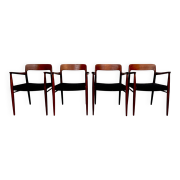 Danish teak model 56 chairs by Niels O. Møller for J.L. Møllers, 1954, set of 4