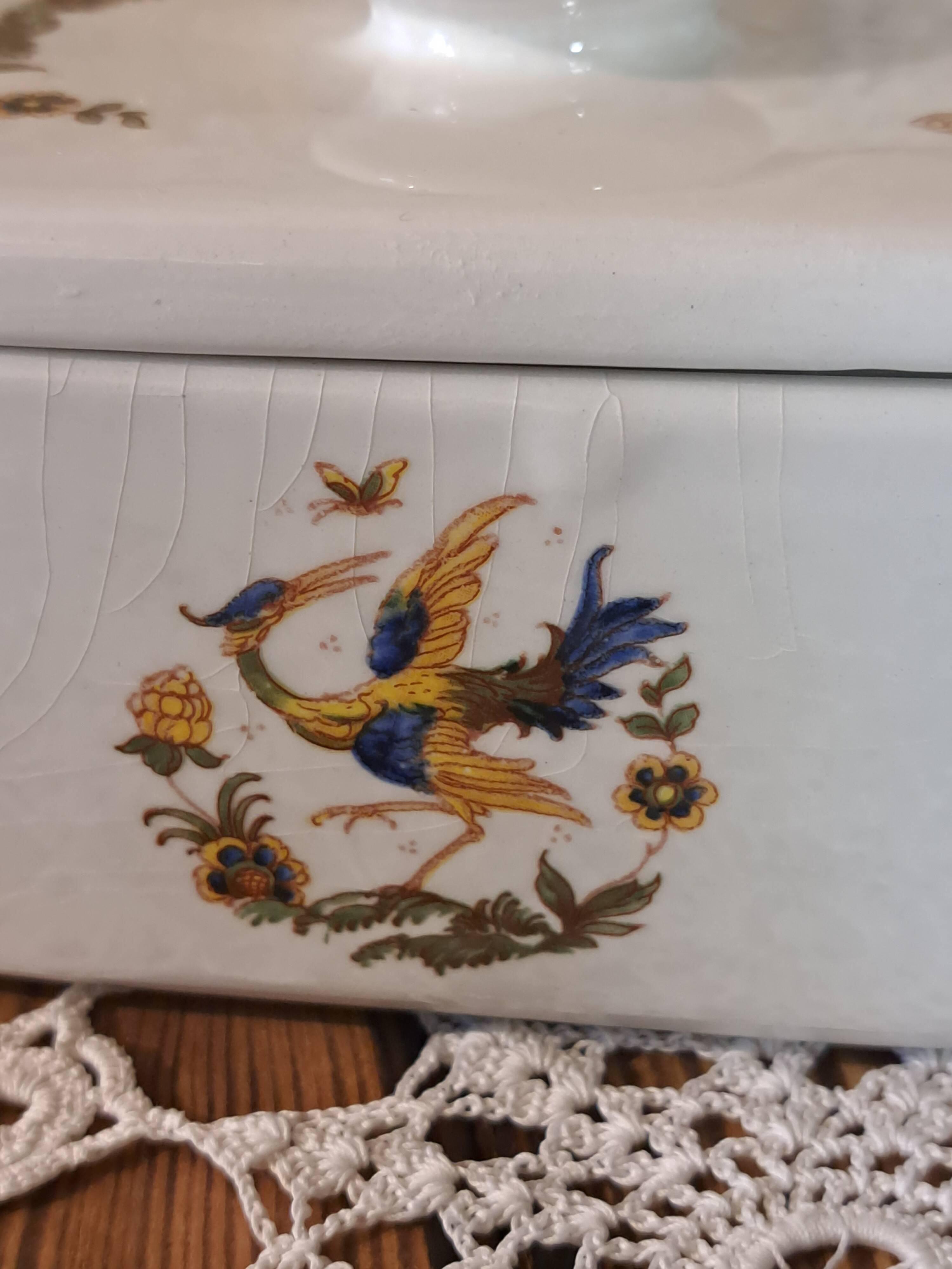 Moustiers style San Marino ceramic butter dish