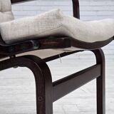 1970s, Scandinavian armchair, furniture wool, dark beech wood.