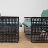 Set of Two Rare Metal Armchairs Talin Vicenza, Italy, 1970s