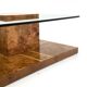 Table basse vintage de Smania en bois de ronce