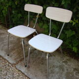 Pair of veined fomica chairs 60