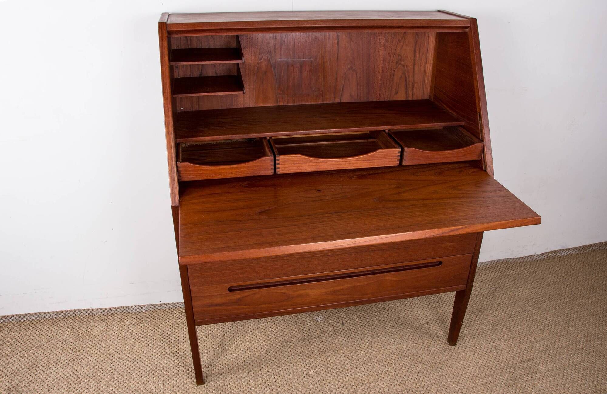 Danish Teak Secretary Desk by Kai Kristiansen for HJN Mobler 1960.