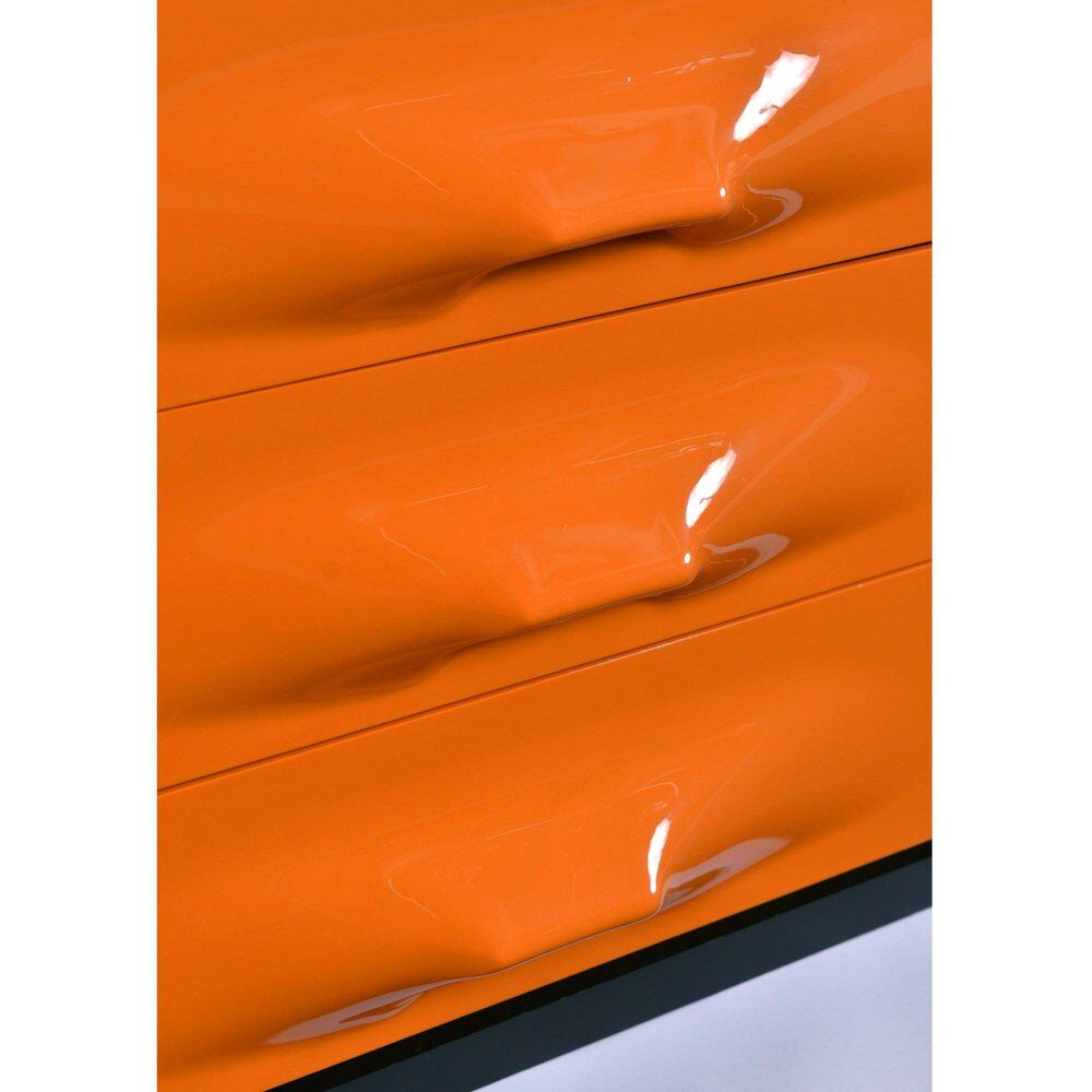 Meuble TV DF-2000 en marron, orange et blanc de Raymond Loewy.