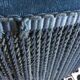 Blue heater with fringed medallion shape