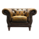Fauteuil Chesterfield vintage en cuir marron