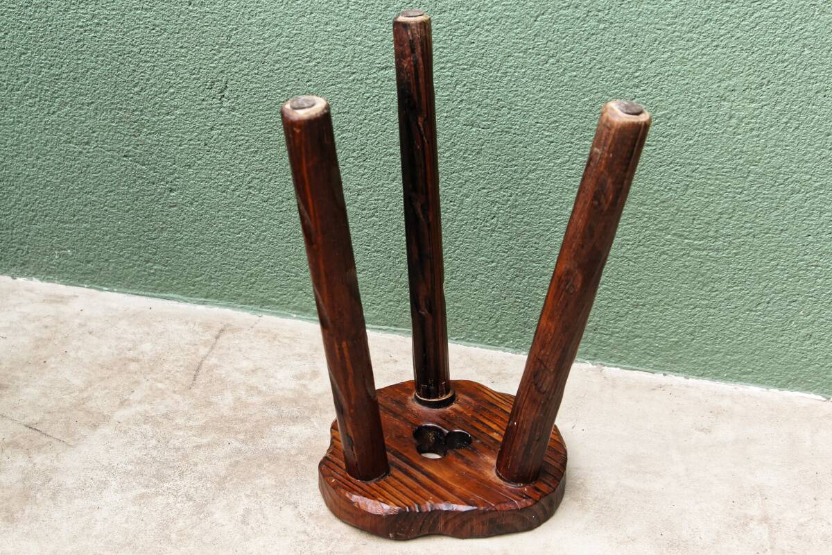 Wooden tripod stool