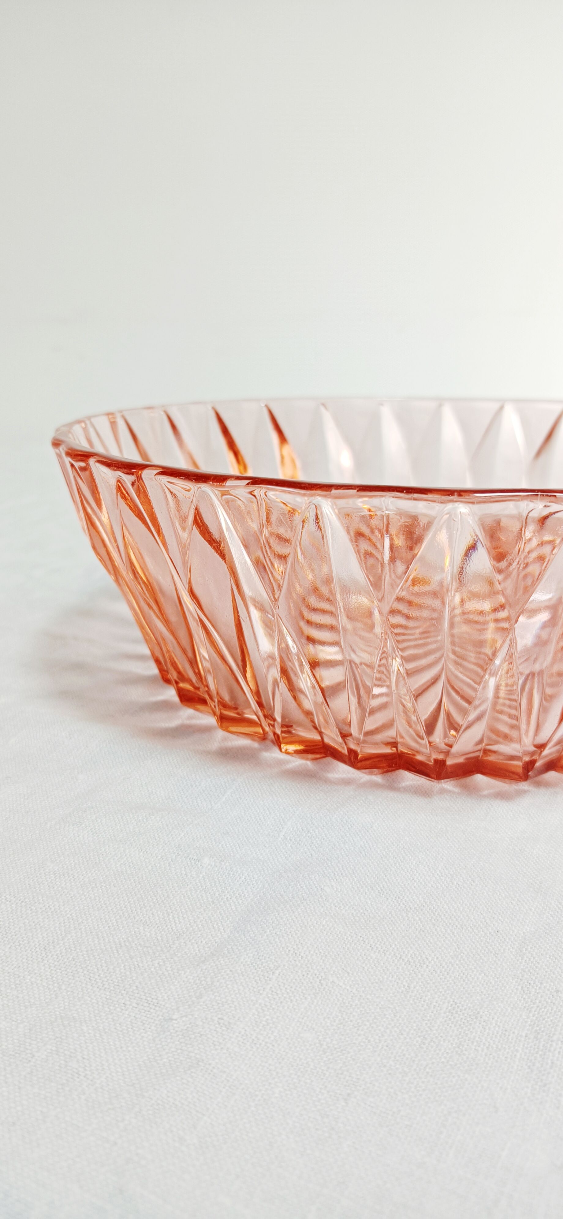 Pink glass bowl