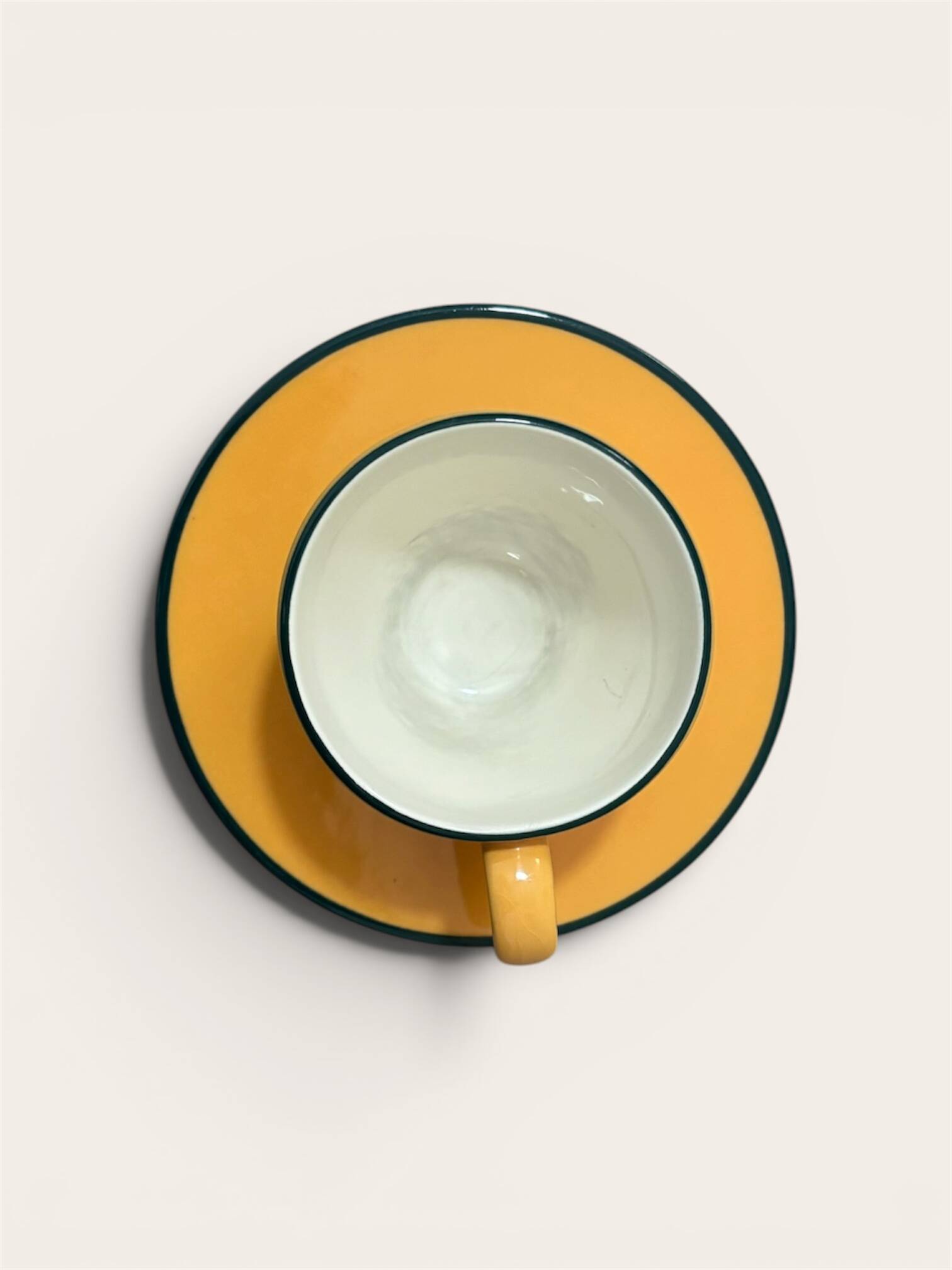 Vintage Pagnossin cup and saucer – Sun yellow on