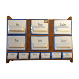 Ceramic and pine spice shelf