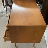60s desk in light wood compass feet