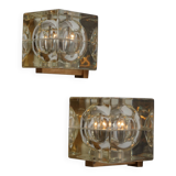 Pair of Cubosfera wall lights by Alessandro Mendini, Italy, 1960s.