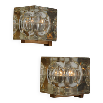 Pair of Cubosfera wall lights by Alessandro Mendini, Italy, 1960s.