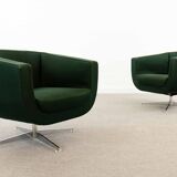 Vintage Mid Century Clubchairs - Cocktail Chairs in dark green fabrics 60s