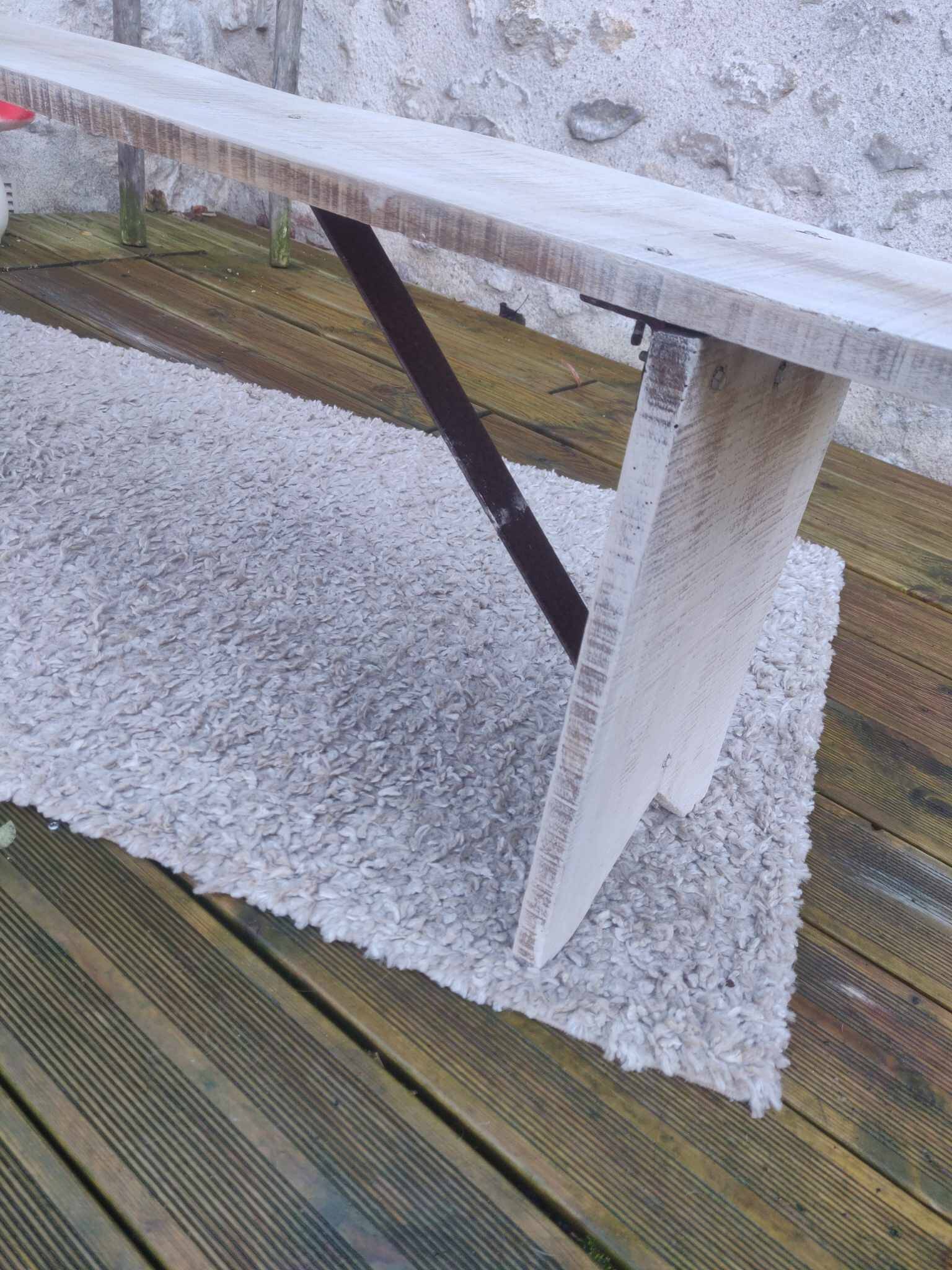 White patinated bench