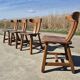 Brutalist set solid oak round dining table 4 chairs Depuydt Belgium
