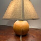 Solid wood ball table lamp with lampshade