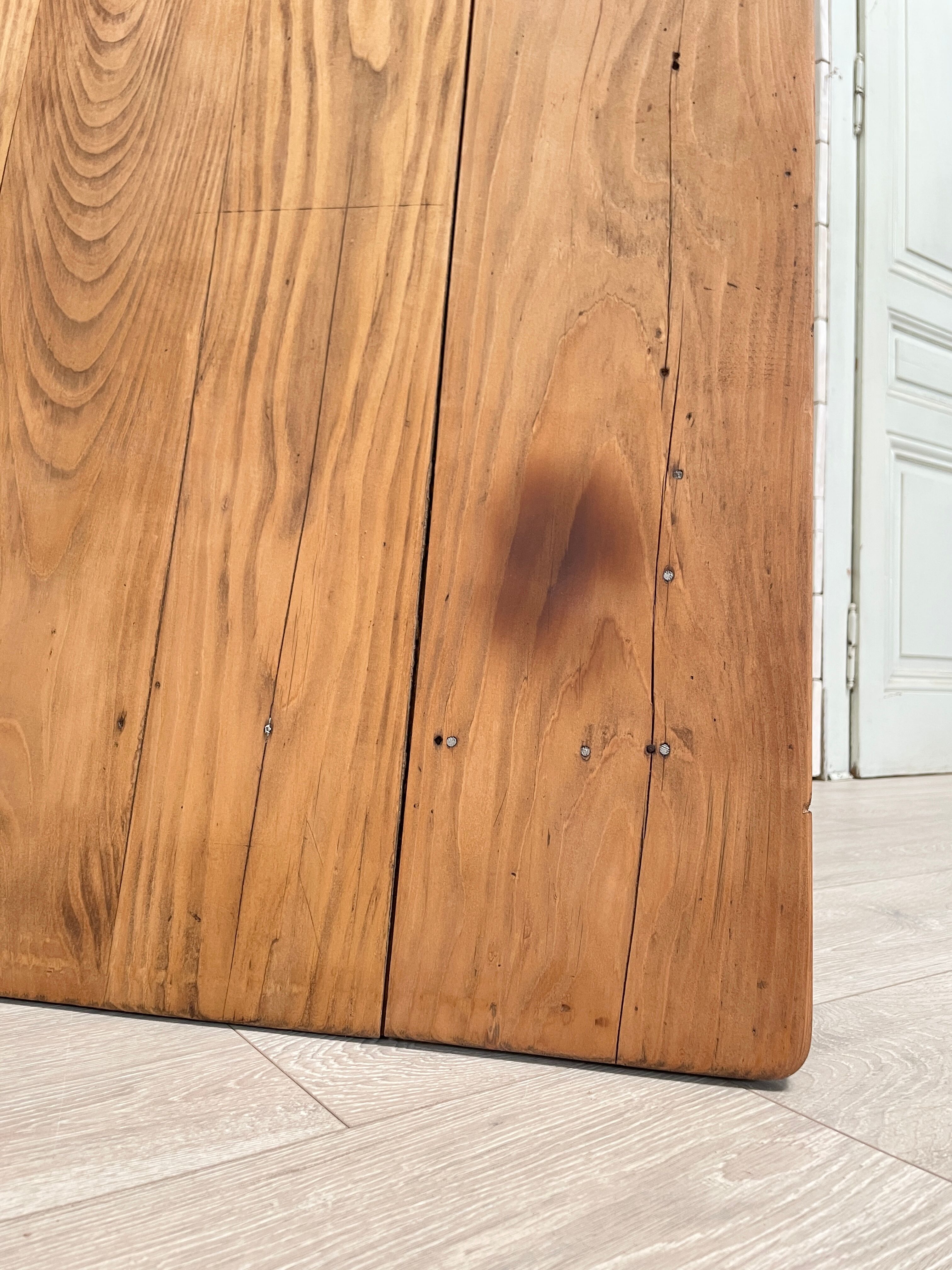 Vintage farmhouse table with spindle legs.