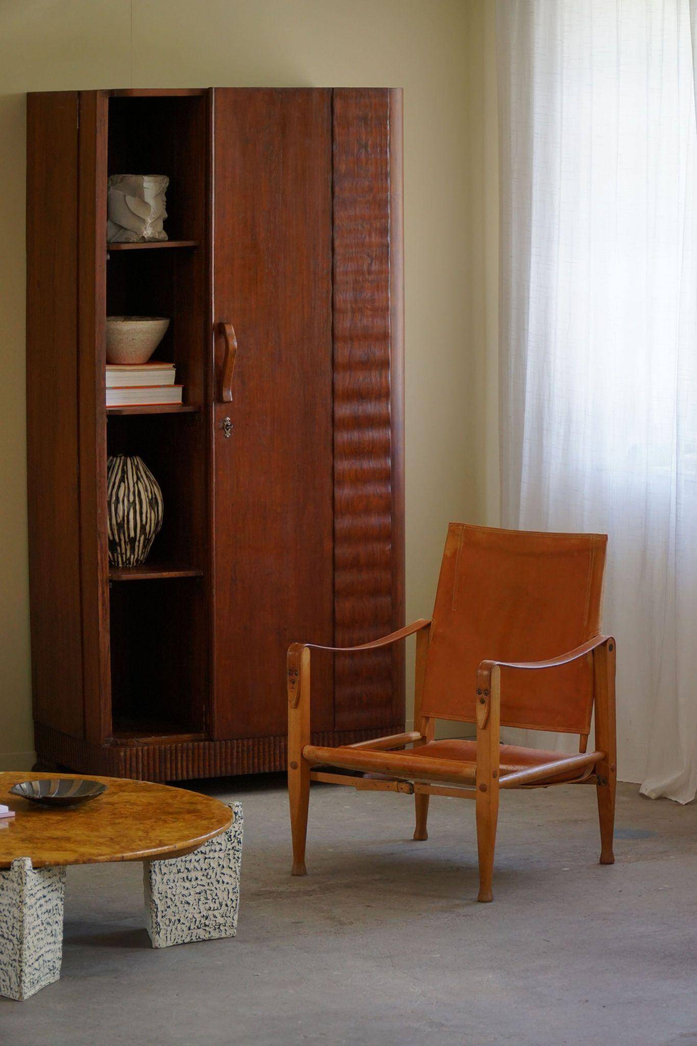 Kaare Klint, a pair of Safari chairs in ash and leather, Rud. Rasmussen, 1960s.