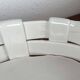 Vintage Italian woven basket in white ceramic