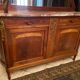 Sideboard two body mirror top marble decoration inlaid bronze Louis XVI