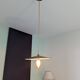 Vintage industrial pendant light in green enamelled sheet metal