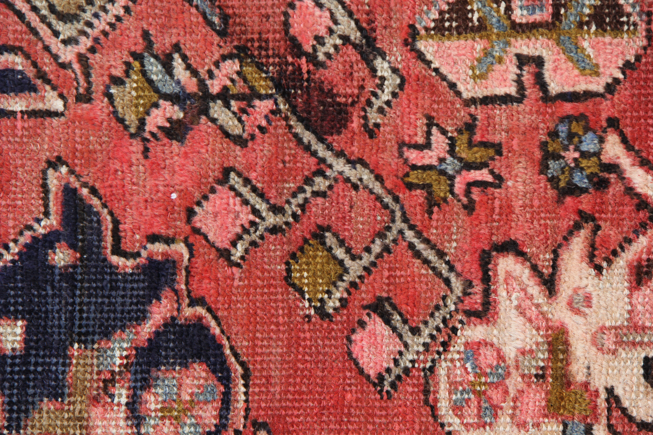 Pink wool medallion runner rug handmade oriental wool carpet -85x300cm