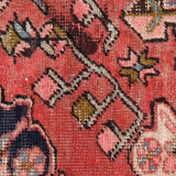 Pink wool medallion runner rug handmade oriental wool carpet -85x300cm