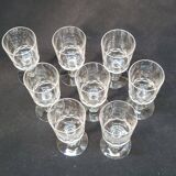 8 anciens verres a vin en cristal de baccarat taillé gravure 10742