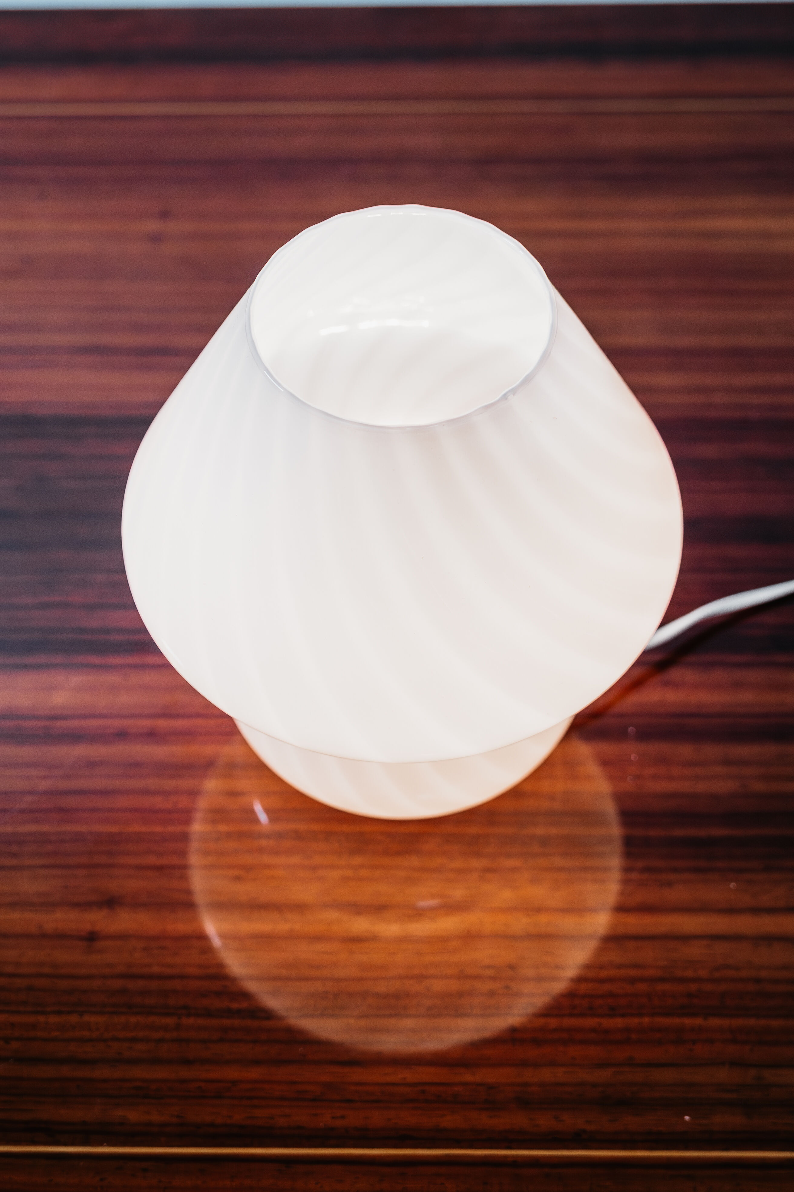 Coppia de lampes de table Murano champignon rose design des années 1970