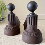 Pair of old vintage steel andirons