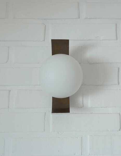 Vintage wall lamp, 1 of 4, brutalist sconce, copper ceiling light 1970's