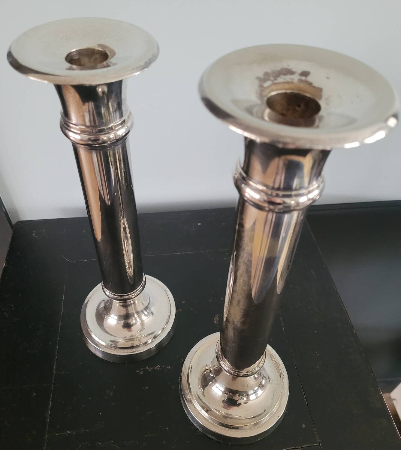 Pair of silver candlesticks