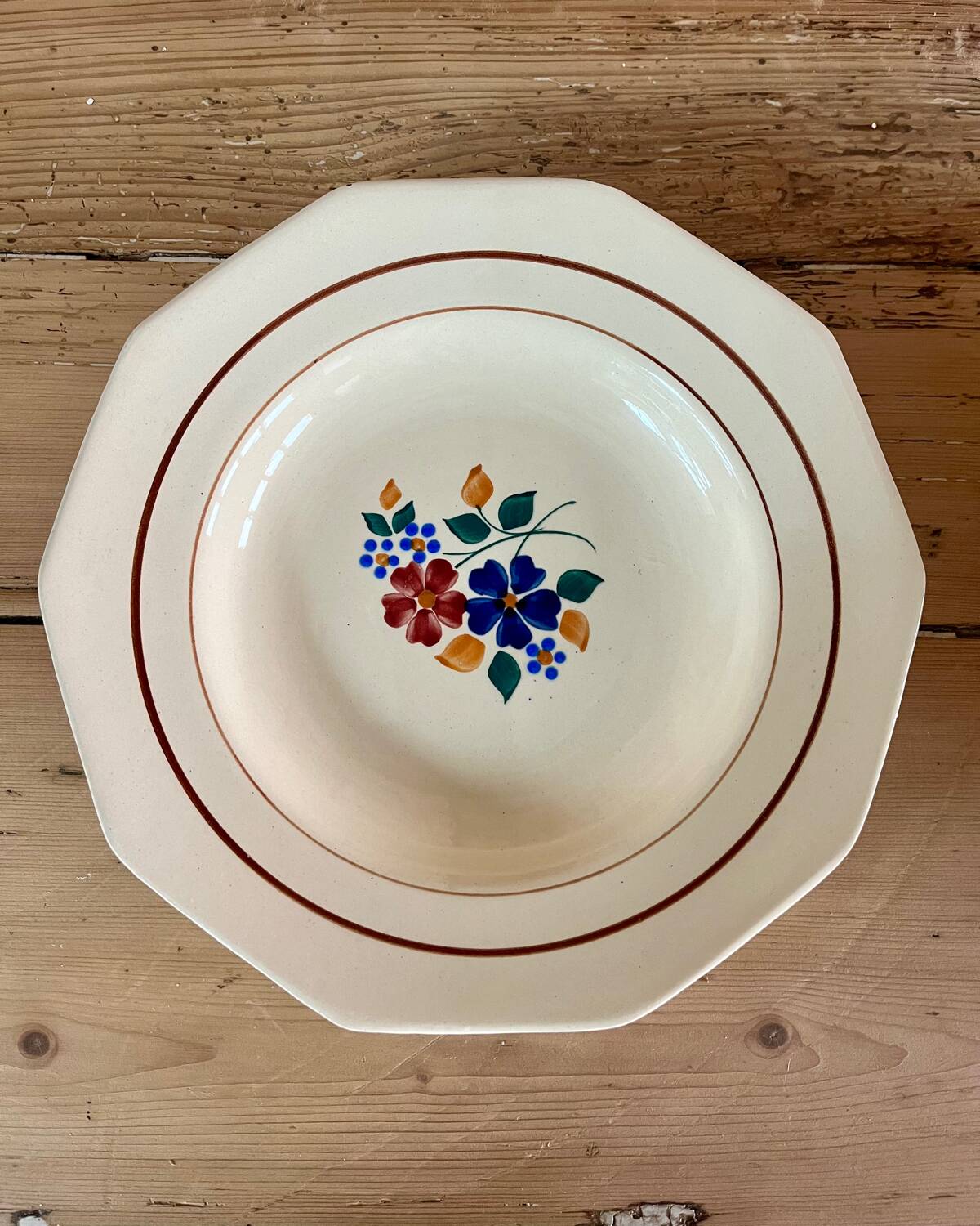 7 Saint Amand iron earth soup plates