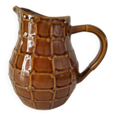 Pichet Saint-Clément no. 7507 in caramel earthenware – Relief wickerwork decoration