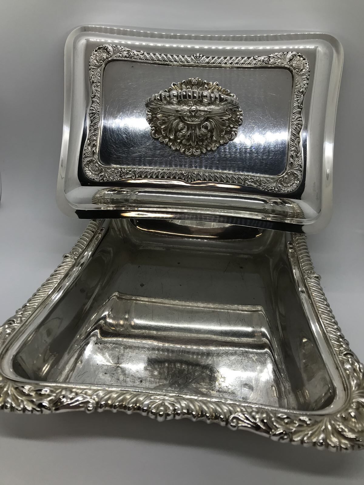 English silver metal dish