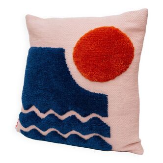 Handmade wool cushion cover rise & shine 45 x 45 cm