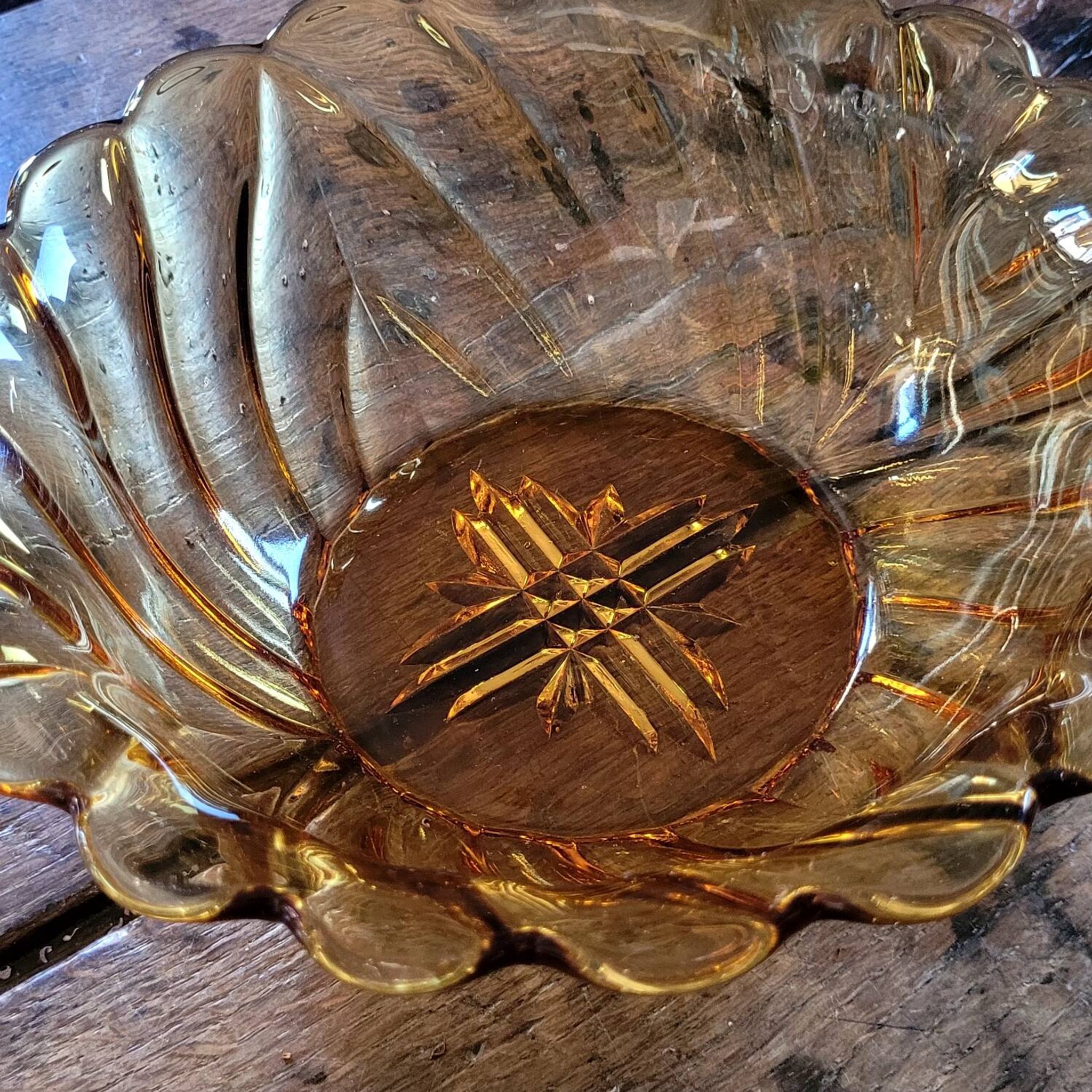 60s amber glass cup