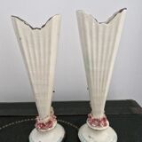 Pair of slip soliflores – Art Nouveau, late 19th century