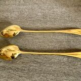 Two jam spoons in gilded metal