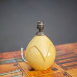 Pied de lampe en céramique craquelée jaune
