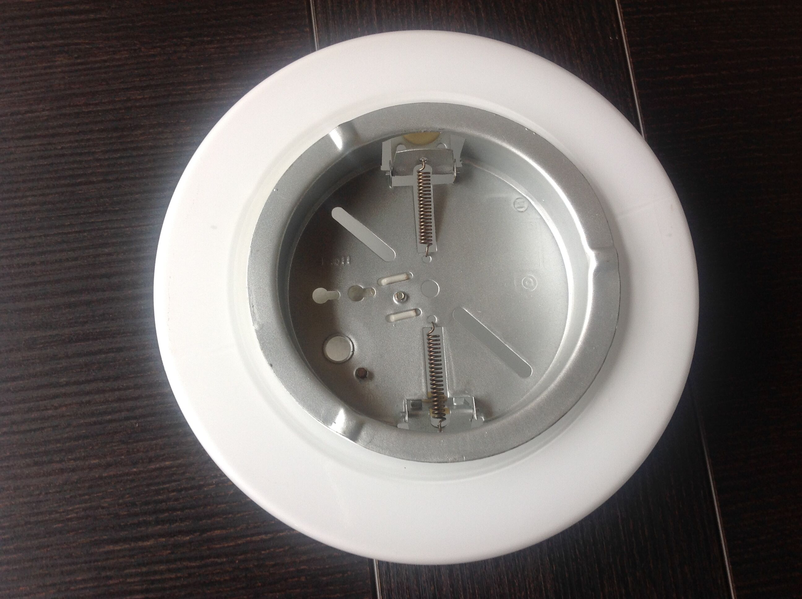 Round ceiling lamp in white opaline / vintage 60s-70s